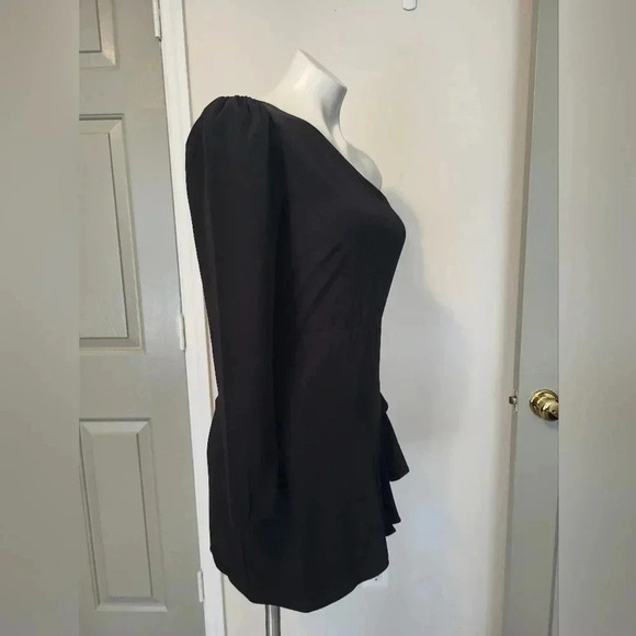 Lovers and Friends Jett Black One Shoulder Asymmetrical Neck Mini Dress(S)NWT - Picture 5 of 13